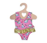 Heless 1662 - Swimsuit for Dolls, Unicorn Design, Size 28-35 cm, for Bathing Fun on Hot Summer Days