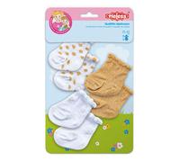 Heless 1711 - Socks with Glitter for Dolls in White, Gold and Silver, 3 Pairs, Size 28-35