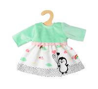Heless 2124 - Dress for Dolls in Penguin Polka Dot Design, Soft Velour and with Penguin Print, Size 35 - 45 cm