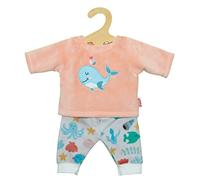 Heless 2285 Doll Clothes in Whale Bobby Design, 2-Piece Pyjamas with Shirt and Fabric Trousers for Dolls and Cuddly Toys of Size 35 - 45 cm