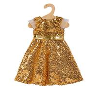Heless 2330 - Doll Clothes in Goldstar Design, Dress with Golden Sequins and Belt for Dolls and Cuddly Toys Size 35 - 45 cm