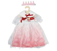 Heless 2680 Winter Princess Lumi Doll Dress in White and Pink with Crown and Plush Cape for Dolls Size 35-45 cm