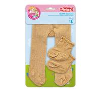 Heless 4761 Doll Tights with Socks, Gold, Size 28-35 cm