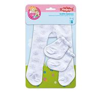 Heless 478 - Tights with Socks for Dolls, White with Silver Ice Crystals, Size 35-45 cm