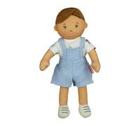 Heless 509 - Rag Doll Boy Ben with Blue Dungarees and Shirt to Put on and Take Off, Approx. 22 cm Soft Doll for Cuddling, Playing and Loving