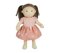 Heless 56 - Rag doll girl Lucie with pink dress to put on and take off, approx. 32 cm large soft doll for cuddling, playing and loving