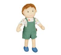 Heless 58 - Rag doll boy Paul with green dungarees and shirt to put on and take off, approx. 32 cm large soft doll for cuddling, playing and loving