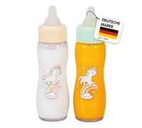 Heless 930 Magic Doll Bottle Set Unicorn Henri, Doll Accessories Including 2 Bottles of Trick Milk and Trick Juice