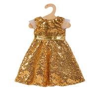 Heless Goldstar 1330 Doll Dress with Gold Sequins, Shimmering Belt, Tulle Ruffle