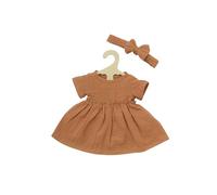 Heless Jurk met ruches en haarband caramel (35-45cm)