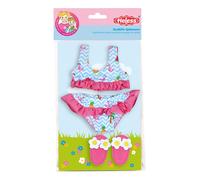 Heless - Schwimm-Set für Puppen 3 teilig Bikini mit Badeschläppchen Flamingo G