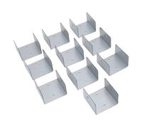 HELEVIA 10pcs Timber Post Fasteners, U Shape Galvanised Steel Anti Theft Anti Vibration Fence Panel Clamps, for Concrete Wood Posts (32mm)