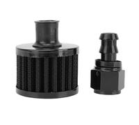 HELEVIA 12mm Black Air Filter Breather, Fuel Cell Vent Air Filter with 8 AN Female Fitting Kit, for Car Motorcycle, Metal + Filter Paper + Rubber