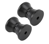 HELEVIA 2Pcs Boat Trailer Roller with Nylon Anti Scratch Bow Roller Stop for Yacht Marine Motorboat, 2.95 X 3.39in, Black, Suitable for Boat trailer