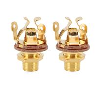 HELEVIA 2PCS Guitar Output Jacks, 1/4 Inch 6.35mm Multi Contacts Mono Output Jack, for Reducing Loose and Buzz Issue Upgrade Appearance (Gold)