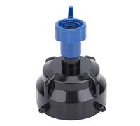 HELEVIA 3/4in RV Sewer Hose Rinse Cap with Shut Off Valve, ABS Material, Blue, Fit for Standard Size Garden Hoses, Ideal for RV and Outdoor Flushing