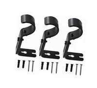 HELEVIA 3 Pack Adjustable Curtain Rod Brackets, Iron Wall Mount Support Hangers for Curtains Cloaks