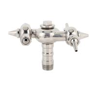 HELEVIA 360 Degree Rotating Spray Nozzle, Double Ball Universal Cleaning Nozzle, Strong Cleaning Effects, for Pipe Tank Stainless Steel DN50 Male Thread