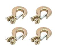 HELEVIA 4 Pcs Clevis Slip Hook, Heavy Duty Forged Steel Grab Hook with Alloy Steel Construction, for Lifting Port Transportation Electric Power Hoisting