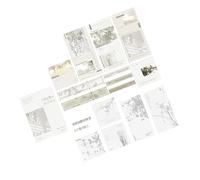 HELEVIA 45 Sheets Sticky Notes Set, Light Shadow Themed Self Adhesive Note Stickers for School, DIY Scrapbook Journal (Green Look Back)