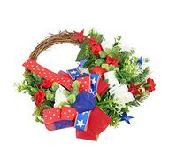 HELEVIA 4th of July Wreath Patriotic Front Door Fireplace Display