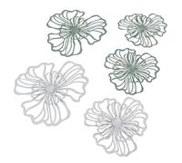 HELEVIA 5 Pieces Metal Flower Wall Decor, Iron Wall Art with Double Layer