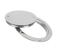 HELEVIA 6 Inch Deck Plate, Round Hatch Lid Made of 316 Stainless Steel, Waterproof, Non-Slip, Mirror Polished Surface, Matching Boat Inspection Lid for Comfort Sailors