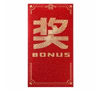 HELEVIA 6Pcs Company Bonus Red Envelopes, Thick Stylish Finish Year End Red Packets with Flap Secure Closure for Party Lottery Activities