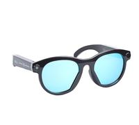 HELEVIA AI Smart Glasses, with 2MP Camera, LED Flash, AI Sound Assistant, Real Time Translation, Bluetooth Calling, Object Recognition, for Photos Videos Music (Black Frame with Clear and Blue Lenses)
