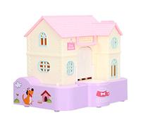 HELEVIA Automatic Coin Swallowing Money Saving Box, Cute Puppy Piggy Bank with Light Music Effects, Toy Kids with Doghouse (Purple Lucky Dog)
