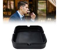 HELEVIA Black Silicone Ashtray, Square Cigar Holder with 4 Slots