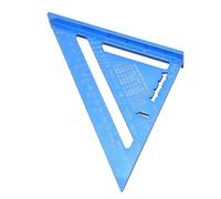 HELEVIA Carpentry Ruler, Aluminum Alloy with Matte and Imperial Scales, Protractor Miter Scriber Saw Tool for Engineer Carpenter Construction Projects (Blue)