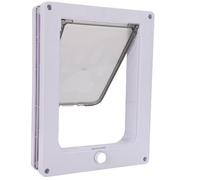 HELEVIA Cat Door, Double Layer Thickened Frame with Magnetic Closure and Snap in Panel, Expandable Tunnel, for Small Dogs Cats Pets Up to 20lbs (Small (S))