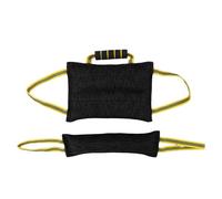 HELEVIA Dog Pillow Tug Toy, Portable Dog Bite Pillow Training Tug Toy, with Non Slip Handle and Elastic Cushion, for Pets Interactive Play (Black color)