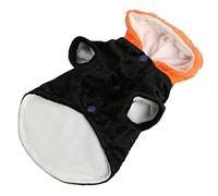 HELEVIA Dog Plush Halloween Costume, Thicken Padded Coat with Pumpkin Cap