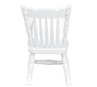 HELEVIA Dollhouse Chair 1:12 Scale White Wooden Rocking Chair