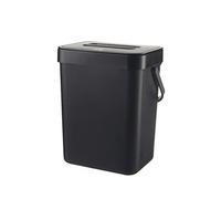 HELEVIA Food Waste Basket Bin for Kitchen, Wall Mounted Garbage Can, Small Countertop Compost Bin with Lid, for Rubbish Composter (Black)