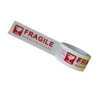 HELEVIA Fragile Adhesive Label Warning Tape, 3Pcs Strong Viscosity Clear Printing Packing Sealing Tape, with Tightly Wound Low, for Box Shipping Mailing (48mmx100meter)