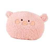 HELEVIA Hand Warm Plush Stuffed Pillow, Cute Animal Decorative Soft Cushion with Warm Hand Pocket for Home Office Bedroom (Pink 28cm)