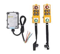 HELEVIA Industrial Crane Remote Controller, Dual Handles Transmitter and with 800MHz RF Point for Electric Hoist Lifting Device, Crane Conveyor CNC Machinery
