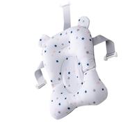 HELEVIA Infant Bath Pillow, Safe Harmless Foam Particles Strong Buoyancy Baby Bath Pad with Three Point Snap Strap, for Sink Bathtub (Large Blue Star on White Background)