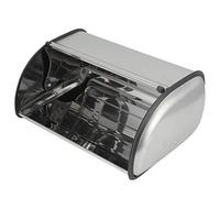 HELEVIA Large Capacity Bread Bin, Stainless Steel Bread Box, Compact Design, Non-slip Base, Simple Round Handle, for Breads, Cake Storage Box, High-Grade Frosted