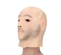 HELEVIA Latex Headgear for Men, Lifelike Cosplay Prop Mask with Skin
