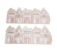 HELEVIA LED Gingerbread House Xmas Tree Collar, PVC Reusable Xmas Tree Ring with LED Light, for Christmas Holiday Decor (26 Inch)