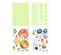 HELEVIA Luminous Wall Stickers 4 Sheets 20 x 28 cm Astronaut Moon
