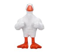 HELEVIA Magnetic Key Holder Muscle Duck, Plastic Funny Muscle Duck Statue Desktop Decor, for Home Entryway Table (White)