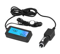 HELEVIA Mini Thermometer with LCD Display, Backlight Digital Temperature Meter for 12V Car Indoor Outdoor Use (Blue)