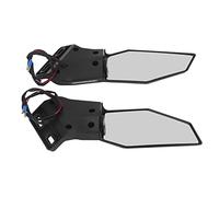 HELEVIA Motorcycle Side Rearview Mirrors Swivel Wing Fin with LED Turn Signal Carbon Fiber Style Replacement for Ninja 400 650