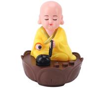 HELEVIA Nodding Buddha Statue, USB Charging Moving Head Monk Figurine