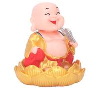 HELEVIA Nodding Smiling Buddha Maitreya, Solar Powered Car Dashboard